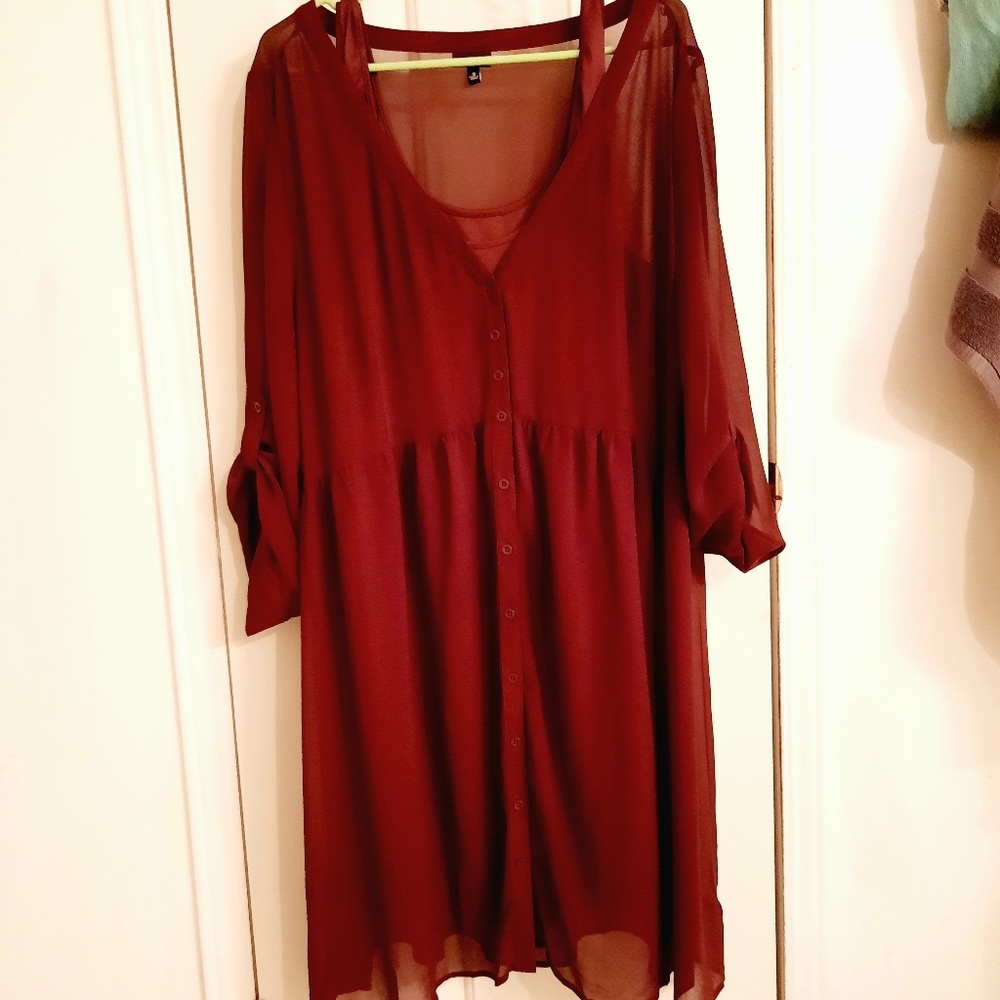 Torrid burgundy dress. Size
